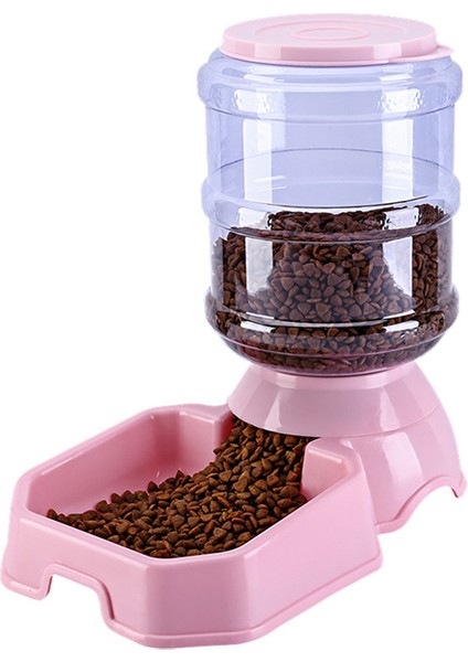 Pembe Yem Stili Köpek Kasesi Otomatik Su ve Yemlik Besleyici Kedi ve Köpekler Için Otomatik Su ve Yiyecek Dağıtıcı ve Kase Depolama (Yurt Dışından)