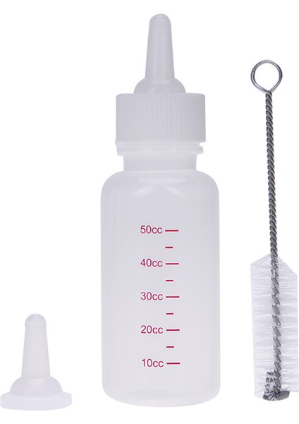 Boyut 2 Tarzı 50ML Yavru Kedi Köpek Bebek Emzirme Su Süt Şişesi Seti Temizleme Fırçası ile Yeni Doğan Kedi Içme Şişesi (Yurt Dışından)