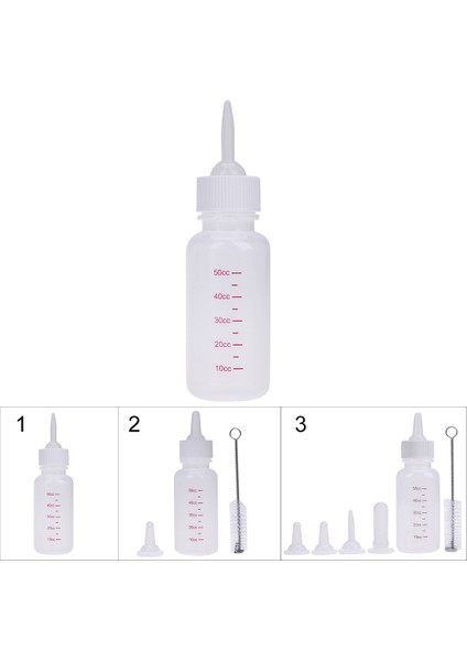 Boyut 2 Tarzı 50ML Yavru Kedi Köpek Bebek Emzirme Su Süt Şişesi Seti Temizleme Fırçası ile Yeni Doğan Kedi Içme Şişesi (Yurt Dışından) modelleri