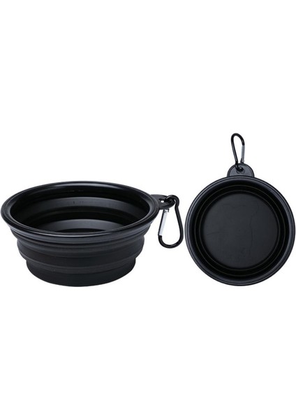 Siyah Stil Katlanabilir Silikon Seyahat Köpek Kapları Yürüyüş Taşınabilir Su Kabı Küçük Orta Köpekler Kedi Köpek Kasesi Taşınabilir (Yurt Dışından)