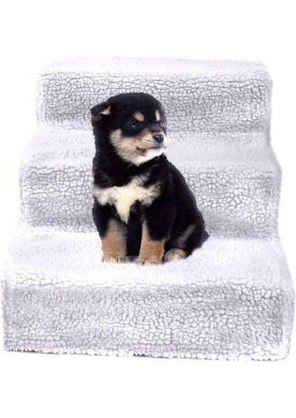 Sarı Stil Orta Boy Kolay Taşınabilir Küçük Evcil Kediler Köpekler 3 Basamaklı Merdiven Koltuk Kaymaz Tırmanma Merdiveni Kapaklı Üç Katlı Mini Kaydırak (Yurt Dışından)