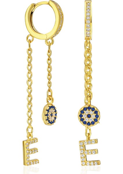 Nazar Boncuğu Mektup Küpeleri