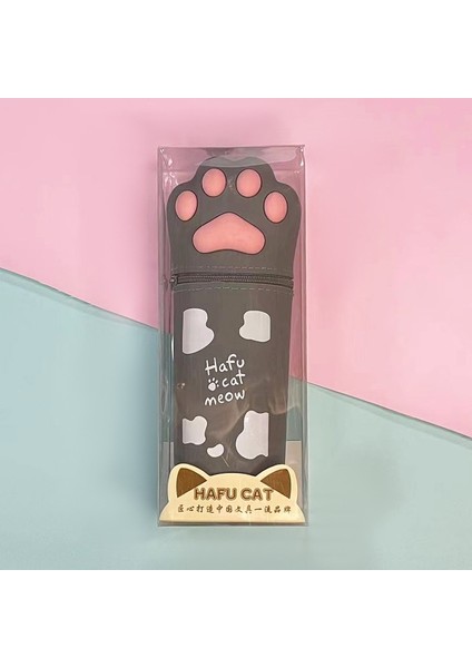 Karikatür Silikon Kalem Çantası Teleskopik Kalemlik Sevimli Kedi Pençe Depolama Kalem Suluboya Kalem Saklama Çantası (Yurt Dışından)