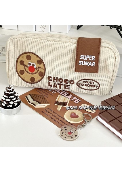 Büyük Kapasiteli Sevimli Kurabiye Leke Tutmaz Ortaokul Öğrencisi Kırtasiye Kız Saklama Çantası (Yurt Dışından)