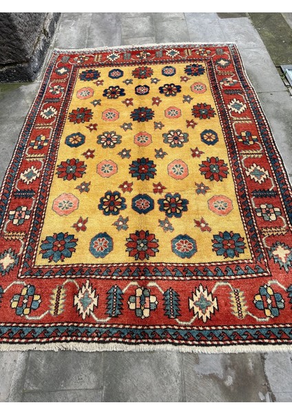 162X230 cm Eski El Dokuma Büyük Boy Türk Kilim Oryantal Desen Yün Kilim