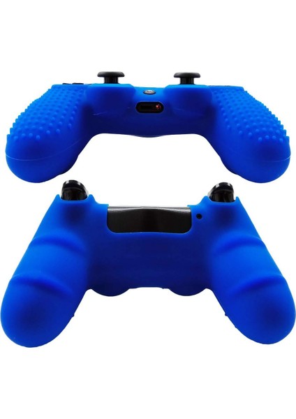 Ps4 Controller Joystick Oyun Kolu Gamepad Uyumlu - Silikon Koruyucu cover Mavi