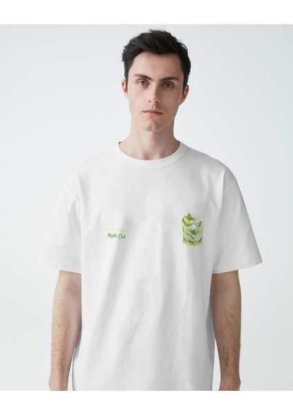 Mojito Tasarım Relaxed Fit Erkek Ön-Arka Baskılı Tişört