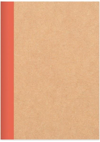 Çizgili Stickerli Kraft Kapak Defter Kırmızı 18,5*26 50 Yp.
