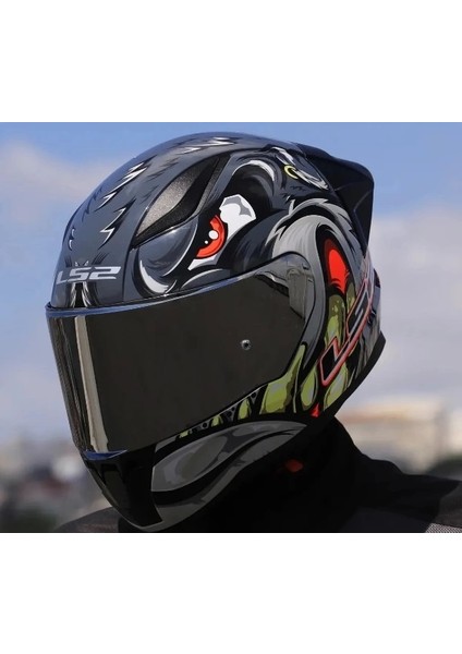 Rrapıd 2 Race Spox Gri-Kırmızı Kask(Siyah+Şeffaf Cam+Spoıler)