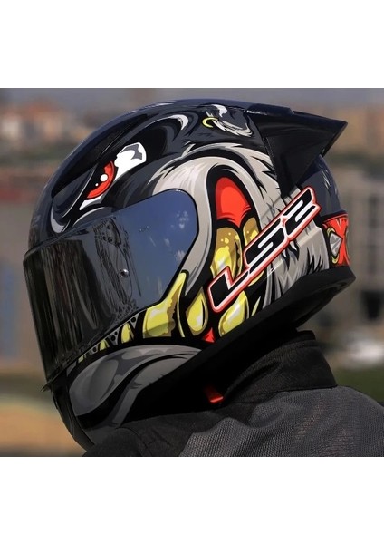 Rrapıd 2 Race Spox Gri-Kırmızı Kask(Siyah+Şeffaf Cam+Spoıler)