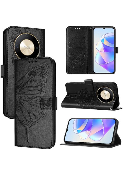 Onur Için Kılıf Sihirli 6 Lite 5g Manyetik Premium Deri Kabartma Flip (Yurt Dışından)
