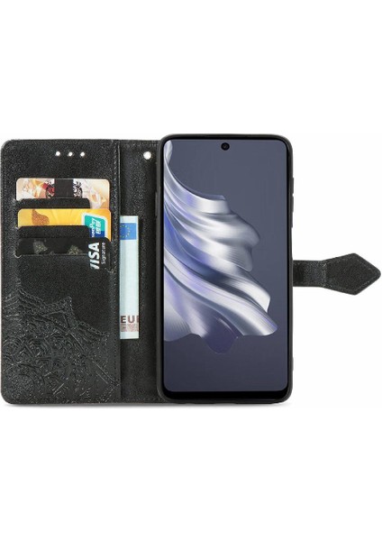 Tecno Spark 20 Pro Için Flip Case Basit Iş Zarif Desen Deri (Yurt Dışından)