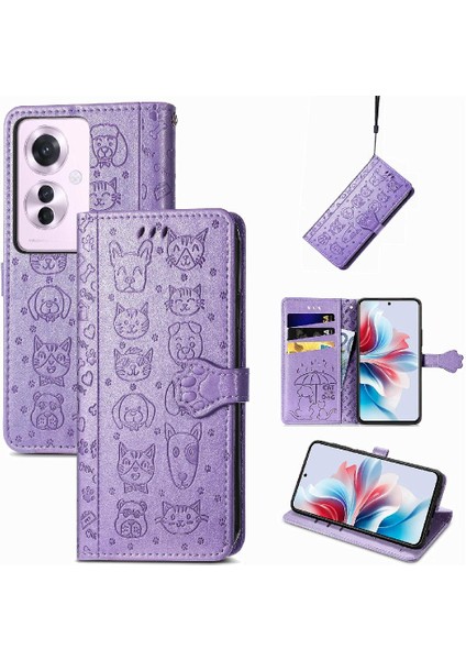 Oppo Için Kılıf Oppo 11 F 5g Kısa Kayış Kapak Çevirin Karikatür Hayvanlar Deri (Yurt Dışından) fırsatları