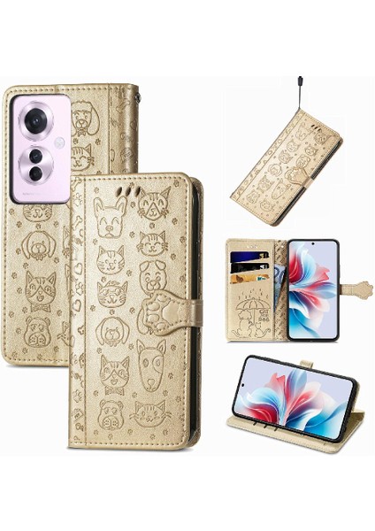 Oppo Için Kılıf Oppo 11 F 5g Kısa Kayış Kapak Çevirin Karikatür Hayvanlar Deri (Yurt Dışından) fiyatları