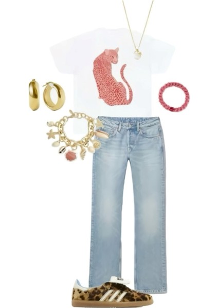 Leopar Tasarım Baskılı Beyaz Kadın T-Shirt indirimleri