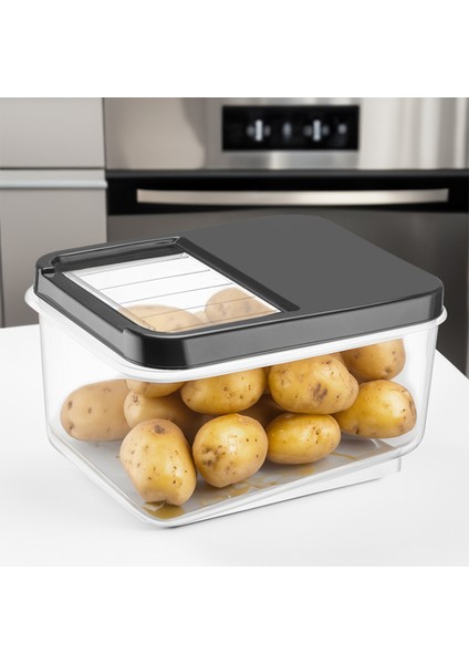 2'li 16 Litre Sürgülü Kapak Sebzelik, Patates Soğan Saklama Kabı, Erzak Saklama Kabı-Antrasit fiyatları