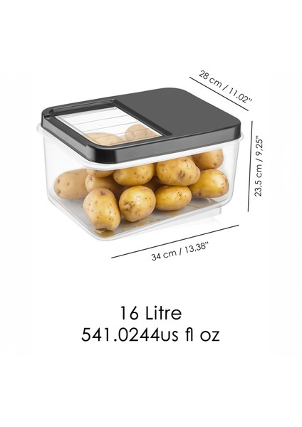 2'li 16 Litre Sürgülü Kapak Sebzelik, Patates Soğan Saklama Kabı, Erzak Saklama Kabı-Antrasit fırsatları