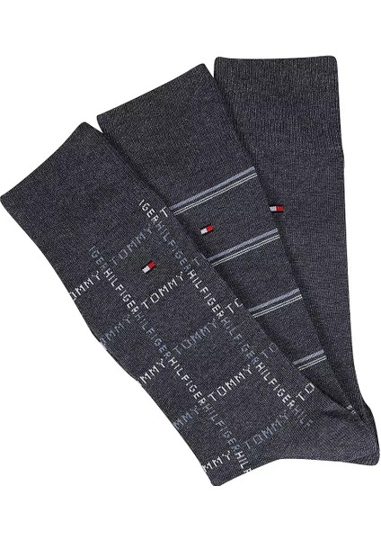 Tommy Hılfıger Erkek 3 Lü Çorap 701224445-003