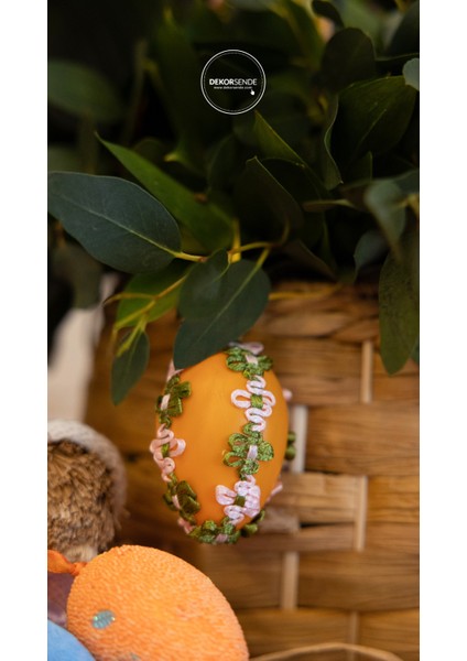 Paskalya Yumurta Çiçekli 6 cm 6 Lı modelleri