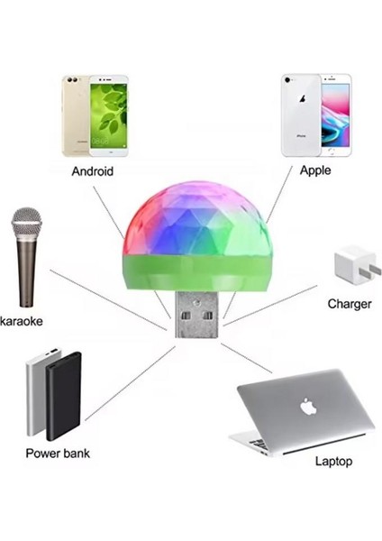 Sese Duyarlı Araç Içi Sese Duyarlı LED USB Lamba Disko Işıkları Disco Topu fiyatları
