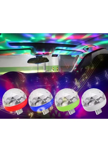 Sese Duyarlı Araç Içi Sese Duyarlı LED USB Lamba Disko Işıkları Disco Topu modelleri