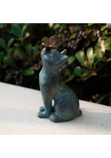 Kelebekli Yeni Meraklı Kedi Iç ve Dış Mekan Heykelcik Reçine Süsleme Sevimli Dekorasyon (Yurt Dışından) modelleri