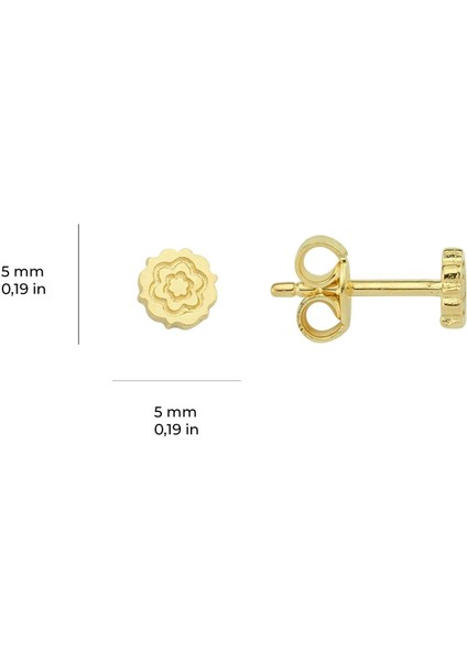 14 Ayar Altın Minik Çiçek Küpe 0,60 gr fırsatları