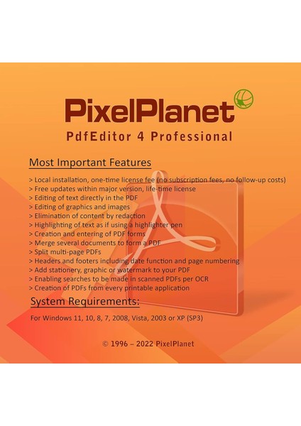 PDFeditor 4 Professional (Windows) - 1 PC Lifetime/Ömür Boyu Abonelik Kodu