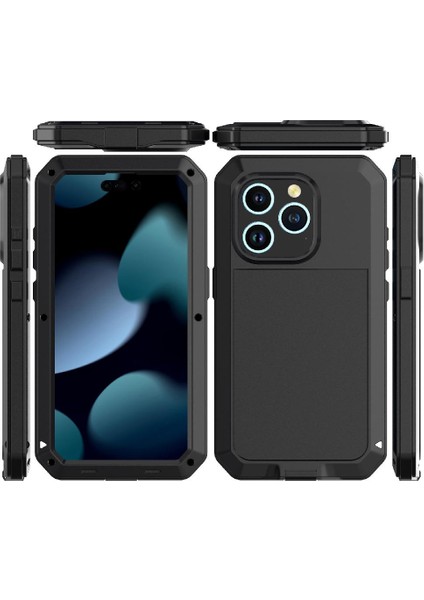 Iphone 15 Için Kılıf Pro Ağır Darbeye Dayanıklı Alüminyum Alaşım Metal Kasa 360 (Yurt Dışından)
