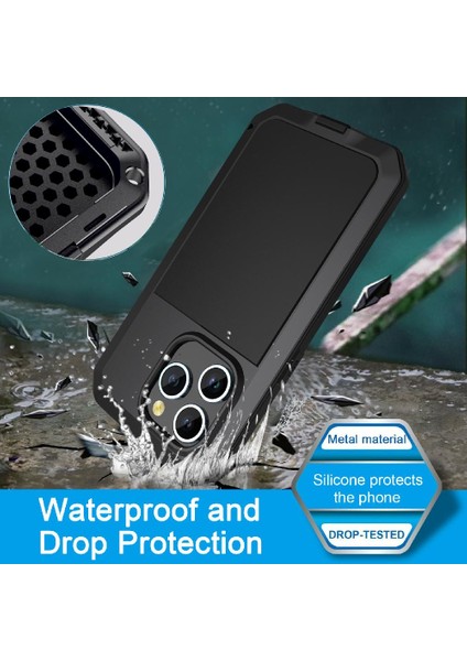 Iphone 15 Için Kılıf Pro Ağır Darbeye Dayanıklı Alüminyum Alaşım Metal Kasa 360 (Yurt Dışından)