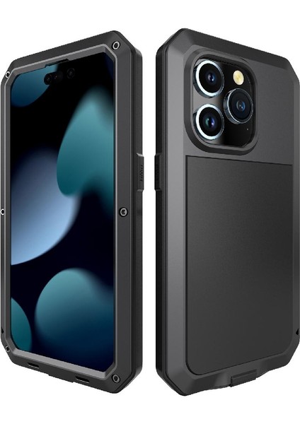 Iphone 15 Için Kılıf Pro Ağır Darbeye Dayanıklı Alüminyum Alaşım Metal Kasa 360 (Yurt Dışından)