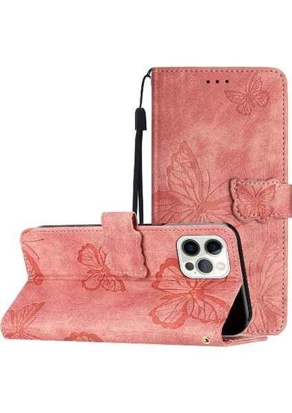 Iphone 12 Için Flip Case Pro Manyetik Kapatma Pu Deri Cüzdan Kart Yuvaları (Yurt Dışından)