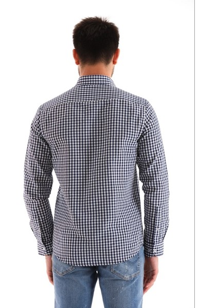 Lacivert Ekose Kareli Regular Erkek Gömlek indirimleri