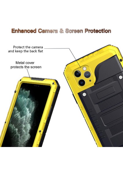 Iphone 11 Için Su Geçirmez Kılıf Pro Max Su Geçirmez Inşa Metal Tam Vücut (Yurt Dışından)
