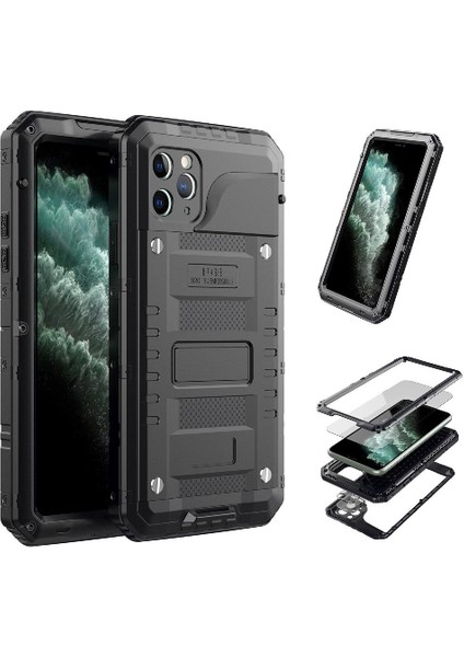 Iphone 11 Için Su Geçirmez Kılıf Pro Max Su Geçirmez Inşa Metal Tam Vücut (Yurt Dışından)