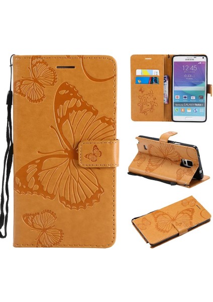 Samsung Galaxy Not 4 Için Kılıf Pu Deri Flip Kickstand Darbeye Kapak (Yurt Dışından)