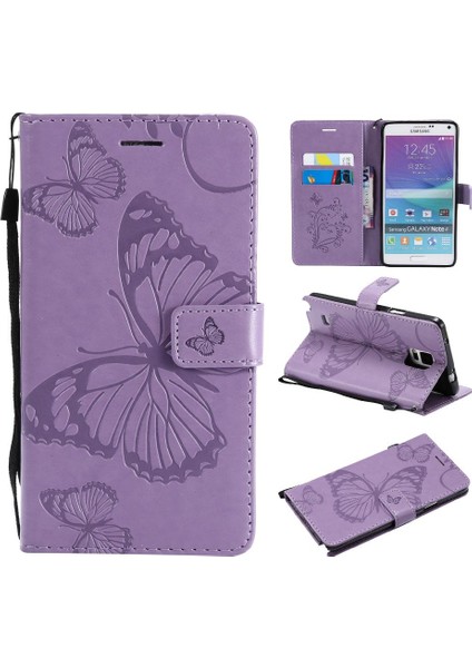 Samsung Galaxy Not 4 Için Kılıf Pu Deri Flip Kickstand Darbeye Kapak (Yurt Dışından)