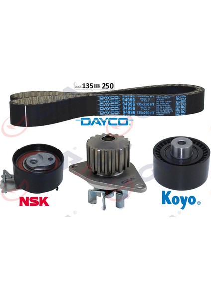 Devirdaimli Eksantrik Gergi Kiti 135X254 P206-207-307-1007-C2-C3-C4 1.4 16V Kfu ET3J4 18051