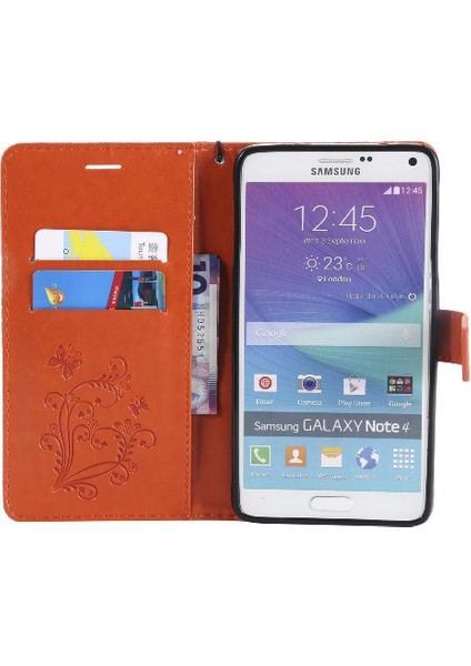 Samsung Galaxy Not 4 Için Kılıf Pu Deri Flip Kickstand Darbeye Kapak (Yurt Dışından)