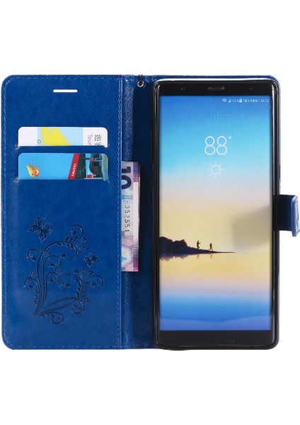 Kart Yuvası Standı ile Samsung Galaxy Not 8 Için Kılıf Kickstand Kapak Çevirin (Yurt Dışından)