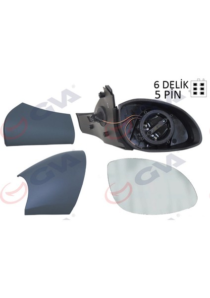 Diş Dikiz Aynasi Sağ Vectra B 96 Elektrikli Isitmali Konveks 5 Fiş VM-166EHR 1428718 18051