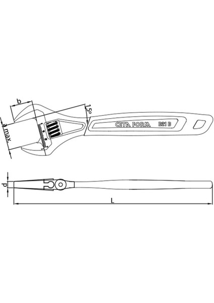 Ceta Form B21-300BU Fosfat Kaplı Kurbağacık Anahtar 300 mm - 12''