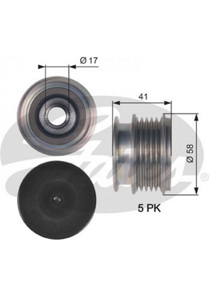 Alternator Kasnagi Ford Mondeo Iv 07 15 2.5 Volvo S40 Ii 10 12 / S60 I 04 Ii 12 S80 Ii 06 V70 Iii 06 12 S60 Ii 06 14 S80 Ii 06 14 XC60 XC70 06 12 18051