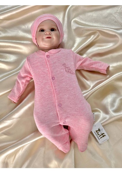 Prematüre Kız Bebek Minik Dinazor Nakışlı Tulum ve Şapka fiyatları
