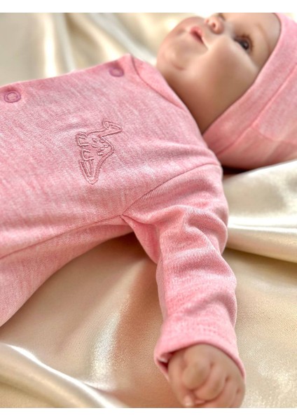 Prematüre Kız Bebek Minik Dinazor Nakışlı Tulum ve Şapka modelleri