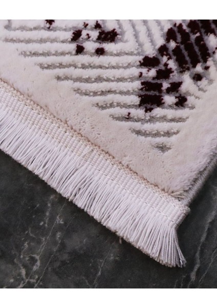 Ipek Mekik Halı Gaspara Bordo Gri Eskitme Desenli Halı fırsatları