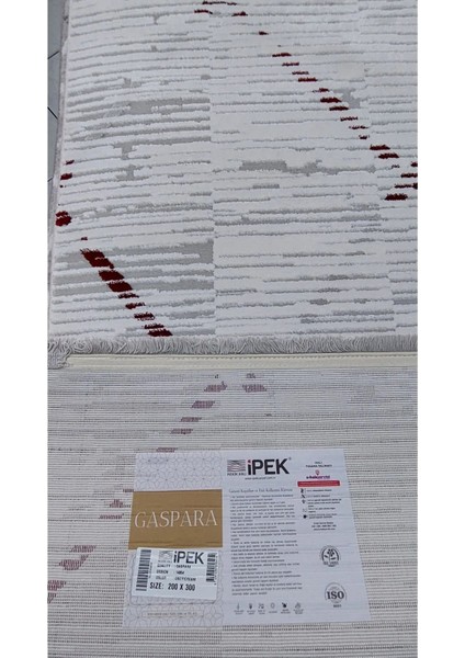 Ipek Mekik Halı Gaspara Bordo Gri Modern Çizgi Desenli Halı modelleri