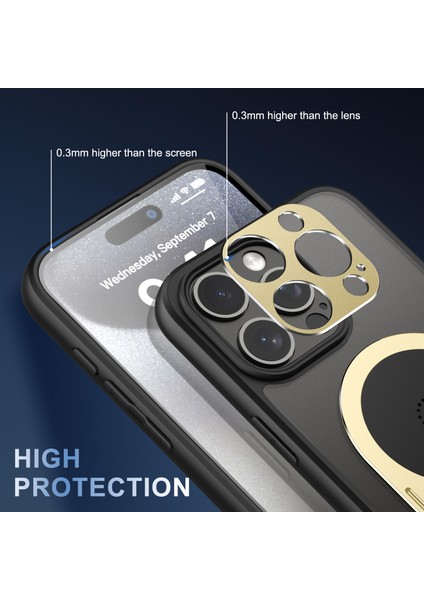 iPhone 14 Pro Max Için Manyetik Kılıf Grafen Isı Dağılımı Kickstand Kapağı Aromaterapi Tabletli - Altın (Yurt Dışından)