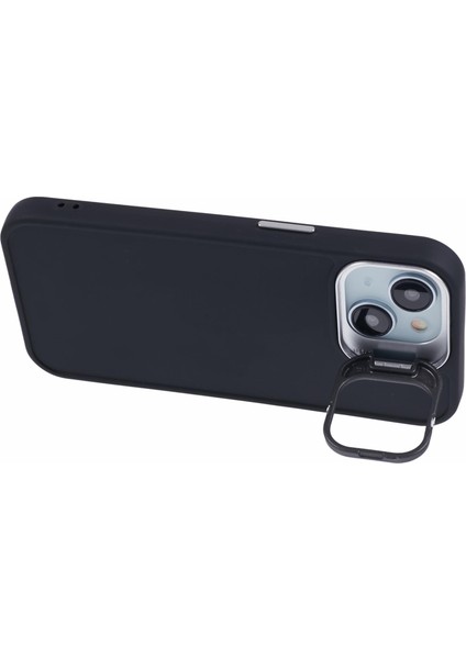 iPhone 15 Için Silikon Kılıf Lens Çubuğu Düşmeyi Önleyici Telefon Kapağı-Siyah (Yurt Dışından) modelleri