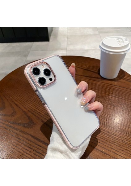 iPhone 12 Pro Max Için 6,7 Inç Cep Telefonu Kılıfı Şeffaf Metal Kamera Çerçevesi Pc+Tpu Kapak-Pembe (Yurt Dışından) indirimleri